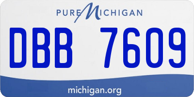 MI license plate DBB7609