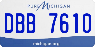 MI license plate DBB7610
