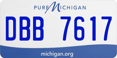 MI license plate DBB7617