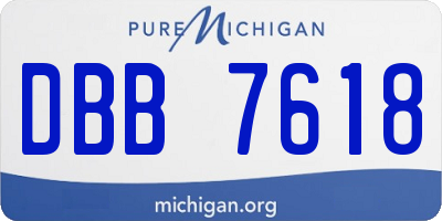 MI license plate DBB7618
