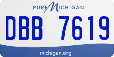 MI license plate DBB7619