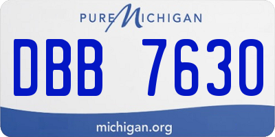 MI license plate DBB7630