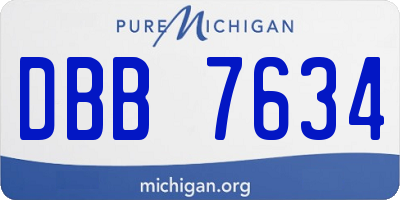 MI license plate DBB7634