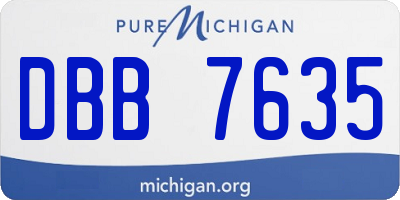 MI license plate DBB7635