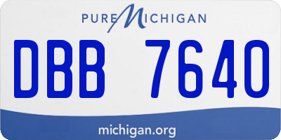 MI license plate DBB7640