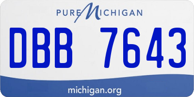 MI license plate DBB7643