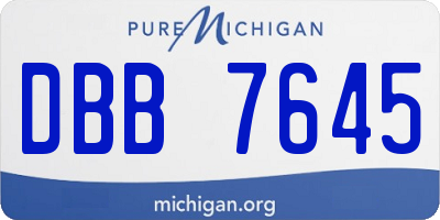 MI license plate DBB7645