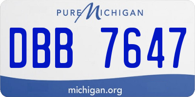 MI license plate DBB7647