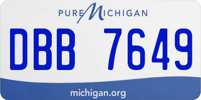 MI license plate DBB7649