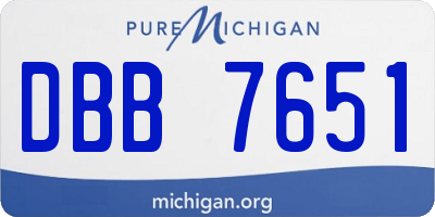 MI license plate DBB7651
