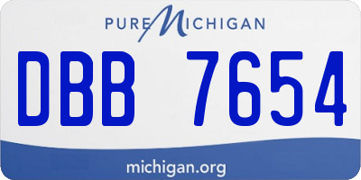 MI license plate DBB7654