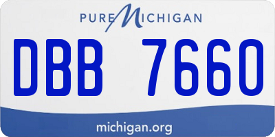 MI license plate DBB7660