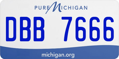 MI license plate DBB7666