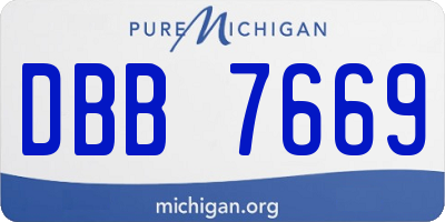 MI license plate DBB7669