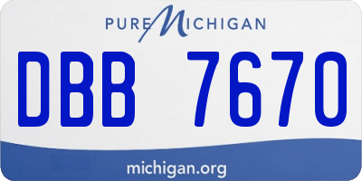 MI license plate DBB7670