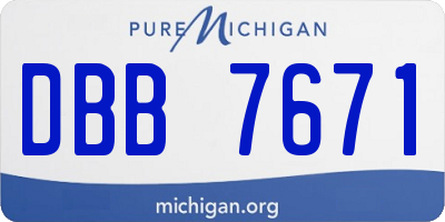 MI license plate DBB7671
