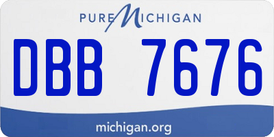 MI license plate DBB7676