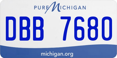 MI license plate DBB7680