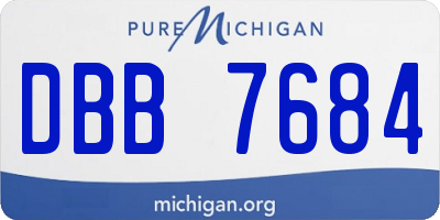 MI license plate DBB7684
