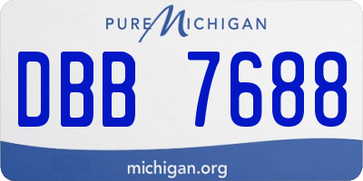 MI license plate DBB7688