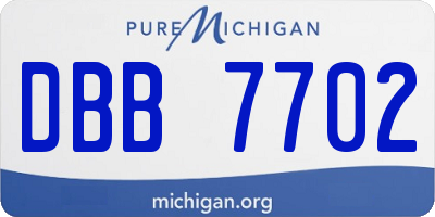 MI license plate DBB7702