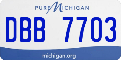 MI license plate DBB7703