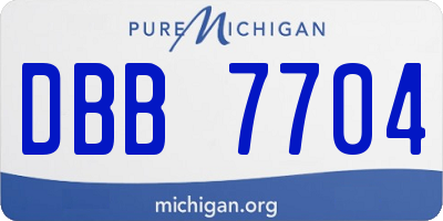 MI license plate DBB7704