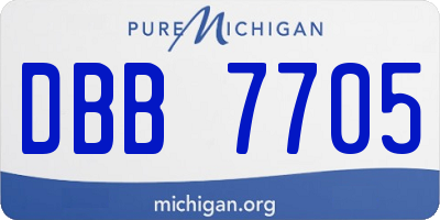 MI license plate DBB7705