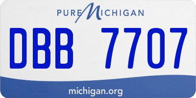 MI license plate DBB7707