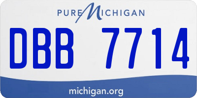 MI license plate DBB7714
