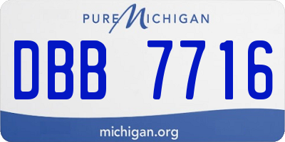 MI license plate DBB7716