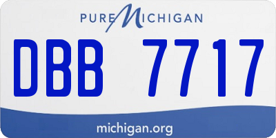 MI license plate DBB7717