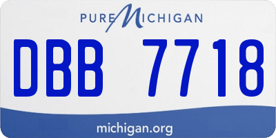 MI license plate DBB7718