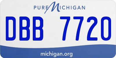 MI license plate DBB7720