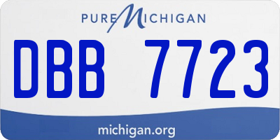 MI license plate DBB7723