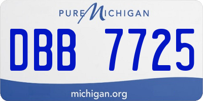 MI license plate DBB7725