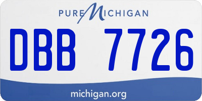 MI license plate DBB7726