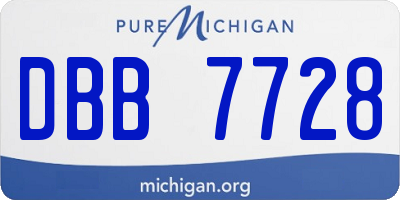 MI license plate DBB7728