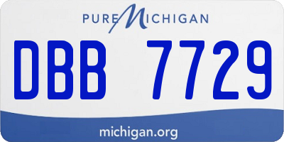 MI license plate DBB7729
