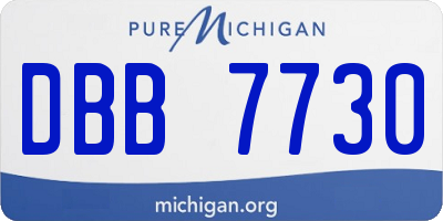 MI license plate DBB7730
