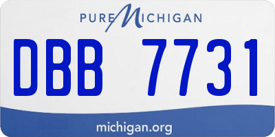 MI license plate DBB7731