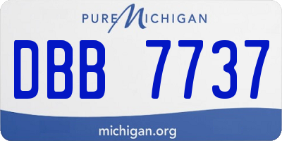 MI license plate DBB7737