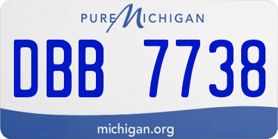 MI license plate DBB7738