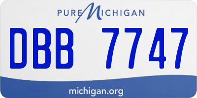 MI license plate DBB7747