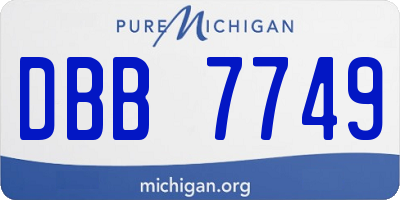 MI license plate DBB7749