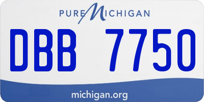 MI license plate DBB7750