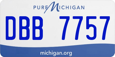 MI license plate DBB7757