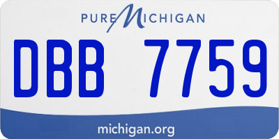 MI license plate DBB7759