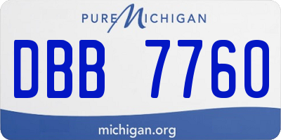 MI license plate DBB7760