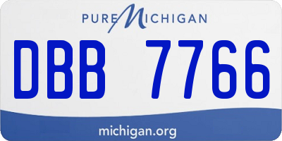 MI license plate DBB7766